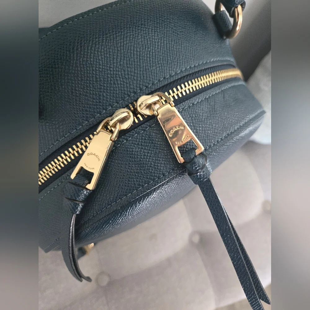 Coach "Jordyn"  Leather Backpack - Peacock Color - Picture 6 of 15